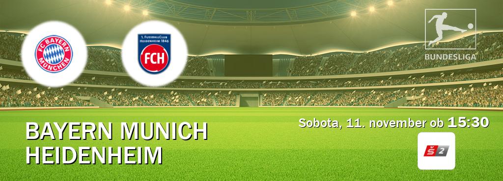 Prenos tekme med Bayern Munich in Heidenheim v živo na Sport TV 2 (sobota, 11. november ob  15:30 uri).