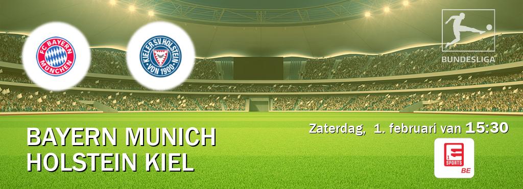 Wedstrijd tussen Bayern Munich en Holstein Kiel live op tv bij Eleven Sports 1 (zaterdag,  1. februari van  15:30).