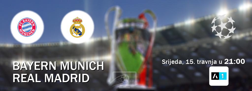 Izravni prijenos utakmice Bayern Munich i Real Madrid pratite uživo na Arena Sport 1 (srijeda, 15. travnja u  21:00).