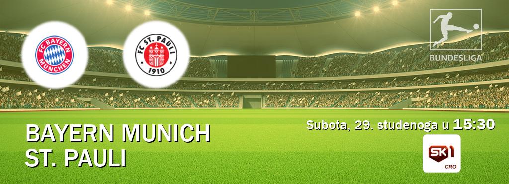 Izravni prijenos utakmice Bayern Munich i St. Pauli pratite uživo na Sportklub 1 (subota, 29. studenoga u 15:30). Izravni prijenos utakmice Bayern Munich i St. Pauli pratite uživo na Sportklub 1 (subota, 29. studenoga u 15:30).