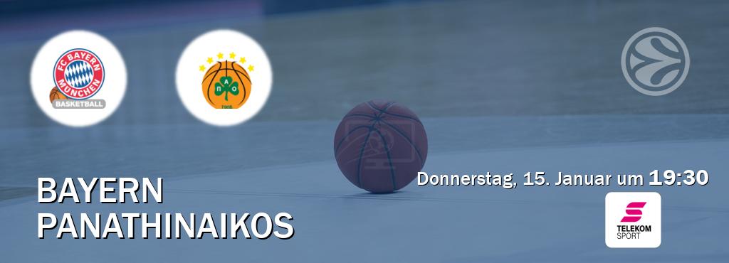 Das Spiel zwischen Bayern und Panathinaikos wird am Donnerstag, 15. Januar um  19:30, live vom Magenta Sport übertragen.
