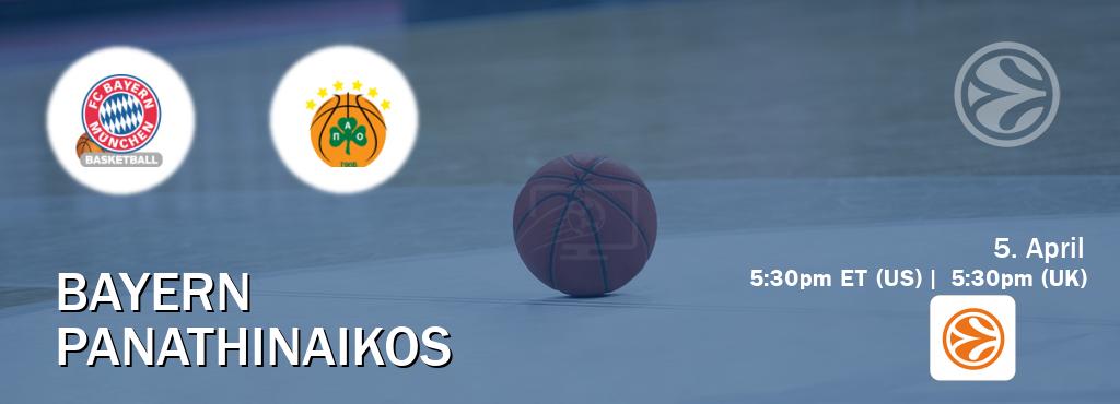 You can watch game live between Bayern and Panathinaikos on EuroLeague TV.