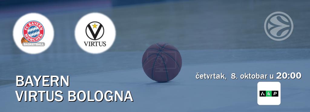 Izravni prijenos utakmice Bayern i Virtus Bologna pratite uživo na Arena Premium 4 (četvrtak,  8. oktobar u  20:00).
