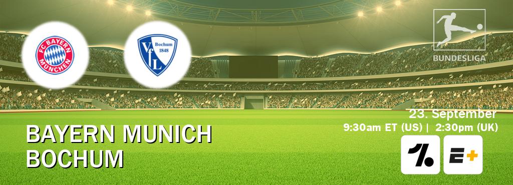 You can watch game live between Bayern Munich and Bochum on OneFootball and ESPN+(US).