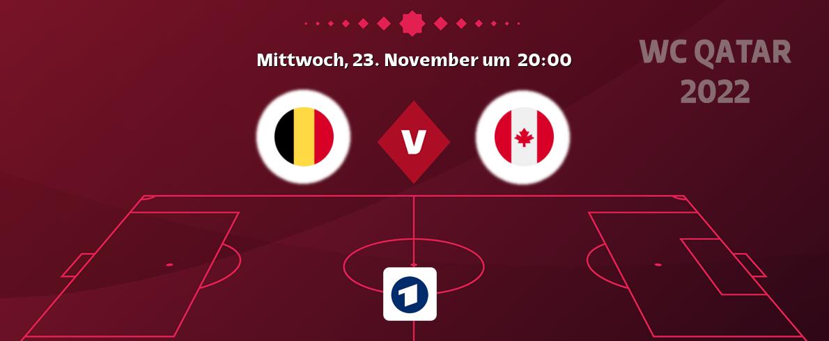 Das Spiel zwischen Belgien und Kanada wird am Mittwoch, 23. November um  20:00, live vom Das Erste übertragen.