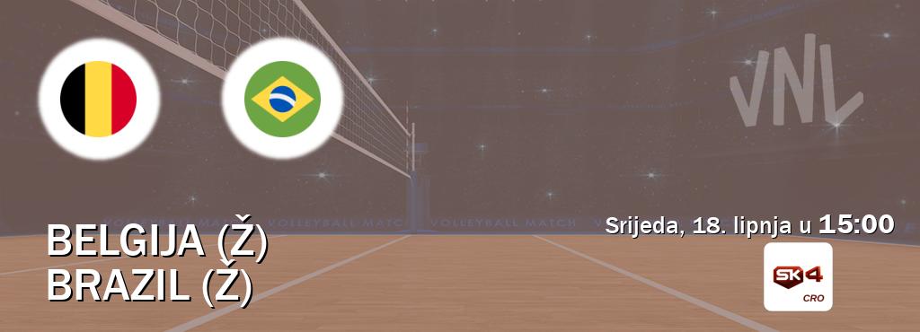 Izravni prijenos utakmice Belgija (Ž) i Brazil (Ž) pratite uživo na Sportklub 4 (srijeda, 18. lipnja u  15:00).