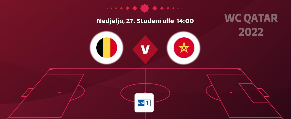 Il match Belgio - Marocco sarà trasmesso in diretta TV su Rai 1 (ore 14:00)
