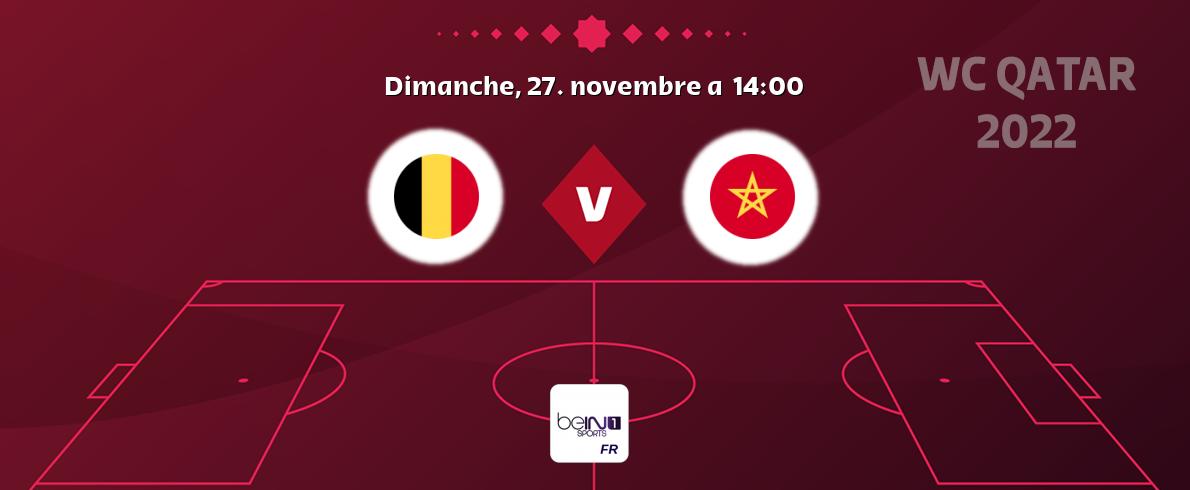 Match entre Belgique et Maroc en direct à la beIN Sports 1 (dimanche, 27. novembre a  14:00).