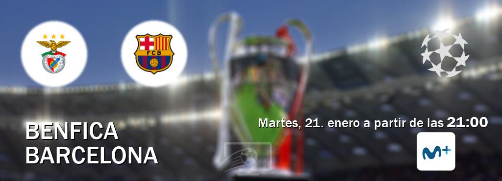 El partido entre Benfica y Barcelona será retransmitido por Movistar Liga de Campeones  (martes, 21. enero a partir de las  21:00).