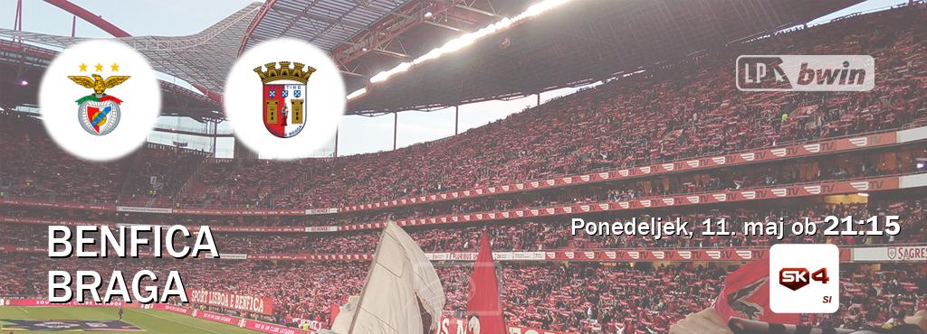 Prenos tekme med Benfica in Braga v živo na Sportklub 4 (ponedeljek, 11. maj ob  21:15 uri).