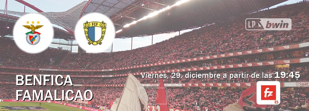 El partido entre Benfica y Famalicao será retransmitido por Fanatiz (viernes, 29. diciembre a partir de las  19:45).