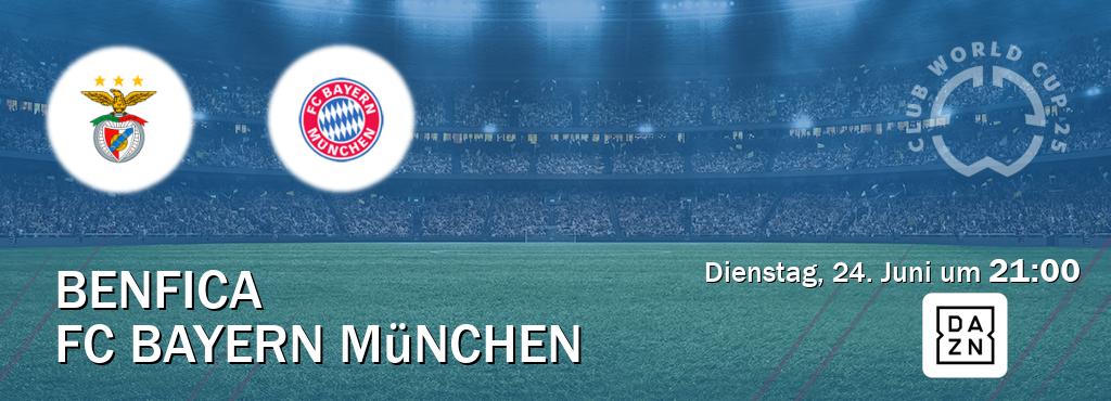 Das Spiel zwischen Benfica und FC Bayern München wird am Dienstag, 24. Juni um 21:00, live vom DAZN übertragen. Das Spiel zwischen Benfica und FC Bayern München wird am Dienstag, 24. Juni um 21:00, live vom DAZN übertragen.