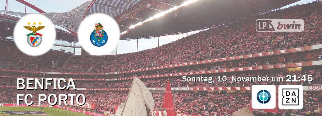 Das Spiel zwischen Benfica und FC Porto wird am Sonntag, 10. November um  21:45, live vom Sportdigital FUSSBALL und DAZN übertragen.