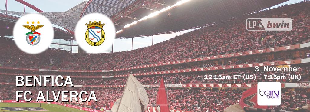 You can watch game live between Benfica and FC Alverca on beIN SPORTS USA(US).