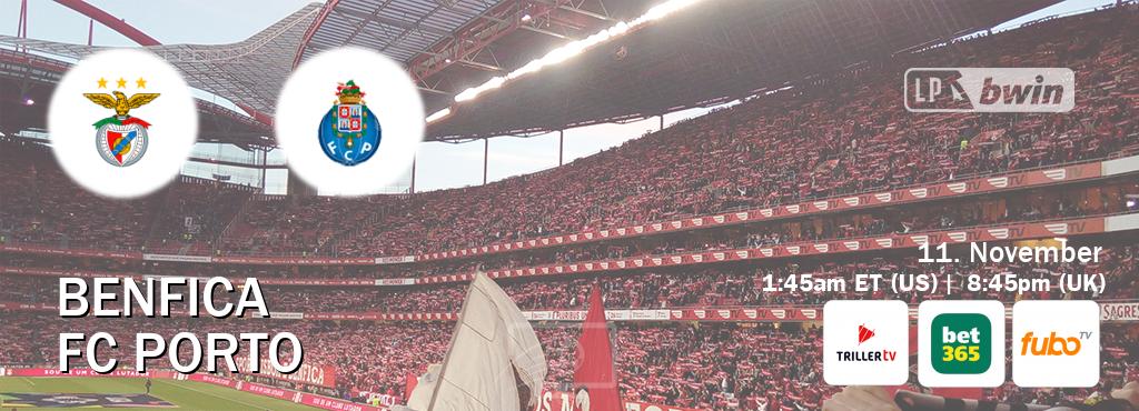 You can watch game live between Benfica and FC Porto on Triller TV, bet365(UK), fuboTV(US).