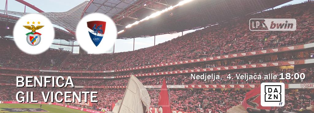 Il match Benfica - Gil Vicente sarà trasmesso in diretta TV su DAZN Italia (ore 18:00)