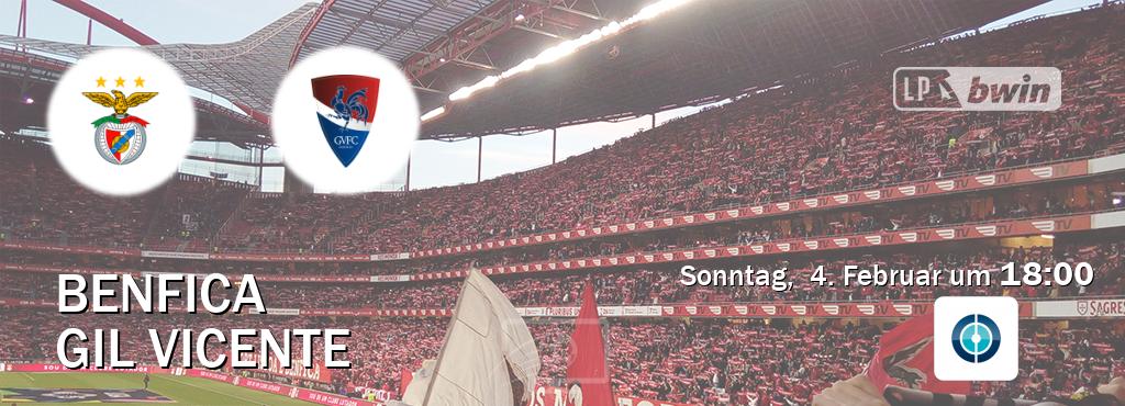 Das Spiel zwischen Benfica und Gil Vicente wird am Sonntag,  4. Februar um  18:00, live vom Sportdigital FUSSBALL übertragen.