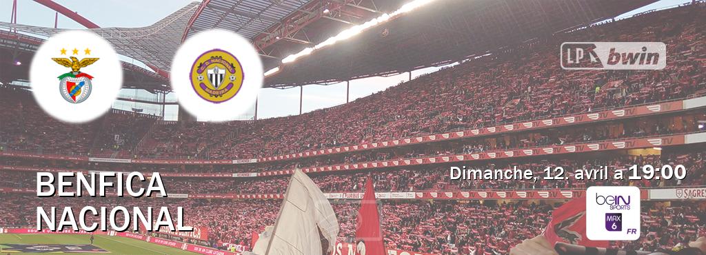 Match entre Benfica et Nacional en direct à la beIN Sports 6 Max (dimanche, 12. avril a  19:00).