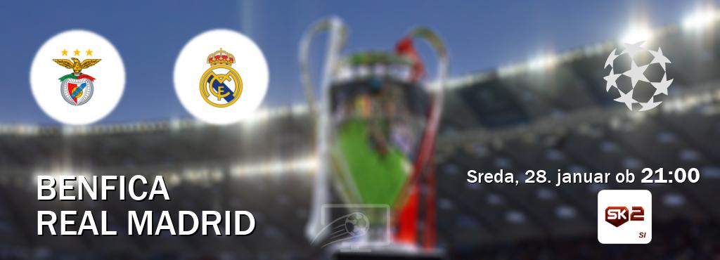 Prenos tekme med Benfica in Real Madrid v živo na Sportklub 2 (sreda, 28. januar ob  21:00 uri).