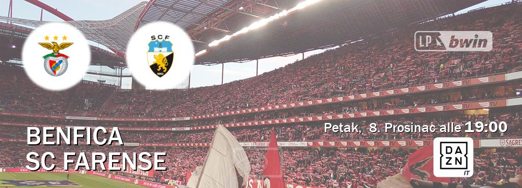 Il match Benfica - SC Farense sarà trasmesso in diretta TV su DAZN Italia (ore 19:00)