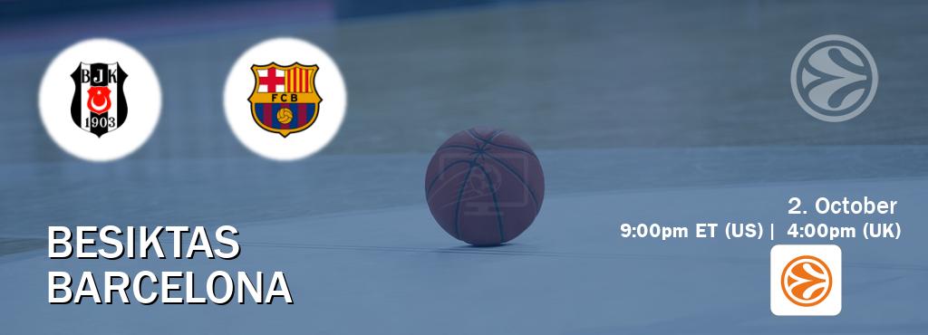 You can watch game live between Besiktas and Barcelona on EuroLeague TV. You can watch game live between Besiktas and Barcelona on EuroLeague TV.