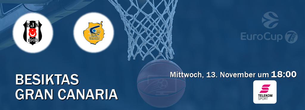 Das Spiel zwischen Besiktas und Gran Canaria wird am Mittwoch, 13. November um  18:00, live vom Magenta Sport übertragen.