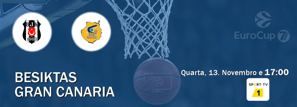 Jogo entre Besiktas e Gran Canaria tem emissão Sport TV 1 (Quarta, 13. Novembro e  17:00).