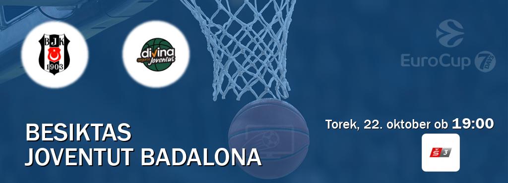 Besiktas in Joventut Badalona v živo na Sport TV 3. Prenos tekme bo v torek, 22. oktober ob  19:00