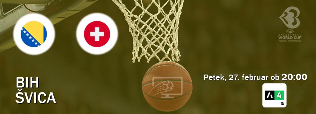 Prenos tekme med BiH in Švica v živo na Arena Sport 4 (petek, 27. februar ob  20:00 uri).