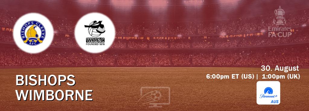 You can watch game live between Bishops and Wimborne on Paramount+ Australia(AU).