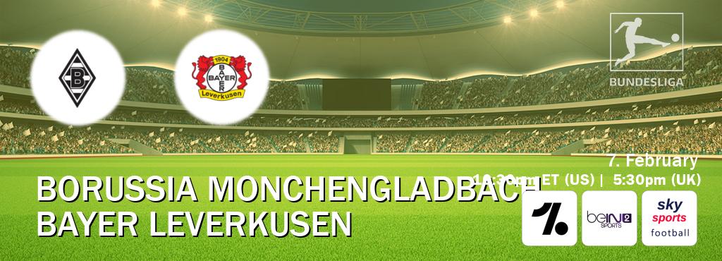 You can watch game live between Borussia Monchengladbach and Bayer Leverkusen on OneFootball, beIN SPORTS 2(AU), Sky Sports Football(UK).