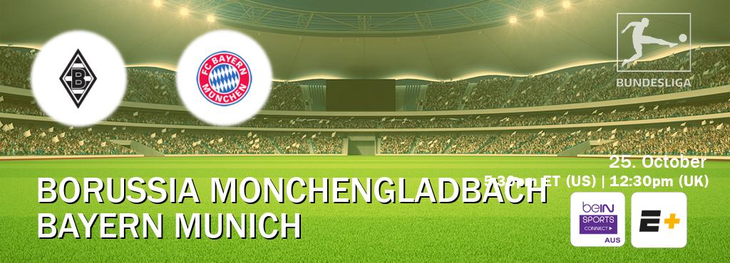 You can watch game live between Borussia Monchengladbach and Bayern Munich on beIN Sports Connect(AU) and ESPN+(US). You can watch game live between Borussia Monchengladbach and Bayern Munich on beIN Sports Connect(AU) and ESPN+(US).