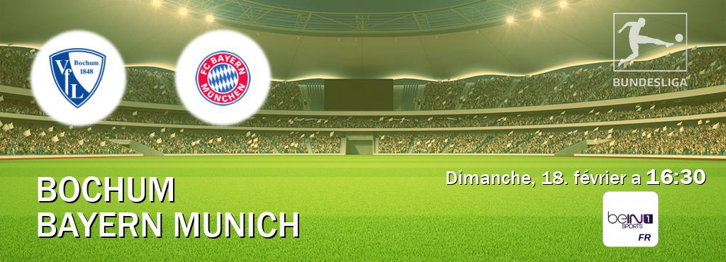 Match entre Bochum et Bayern Munich en direct à la beIN Sports 1 (dimanche, 18. février a  16:30).