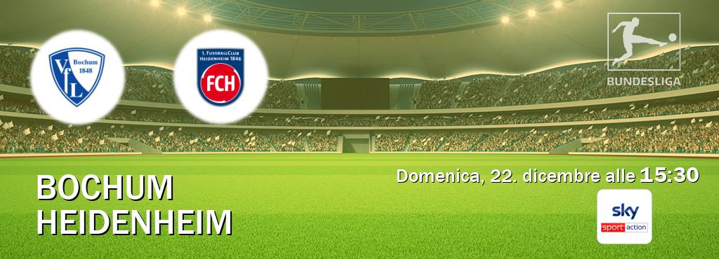 Il match Bochum - Heidenheim sarà trasmesso in diretta TV su Sky Sport Max (ore 15:30)