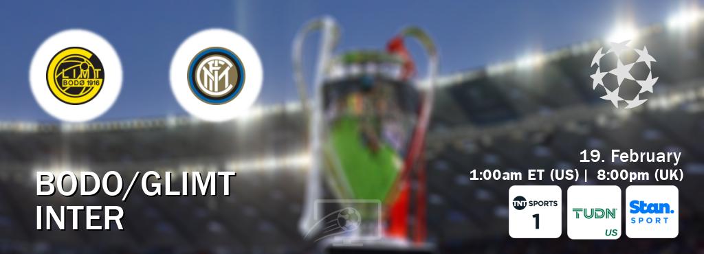 You can watch game live between Bodo/Glimt and Inter on TNT Sports 1(UK), TUDN(US), Stan Sport(AU).