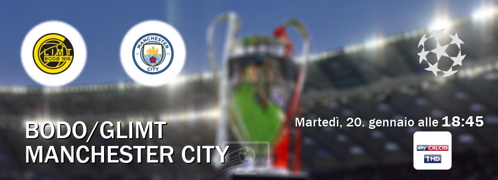 Il match Bodo/Glimt - Manchester City sarà trasmesso in diretta TV su Sky Sport 251 (ore 18:45)