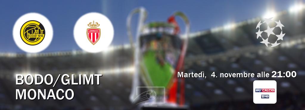 Il match Bodo/Glimt - Monaco sarà trasmesso in diretta TV su Sky Sport 258 (ore 21:00) Il match Bodo/Glimt - Monaco sarà trasmesso in diretta TV su Sky Sport 258 (ore 21:00)