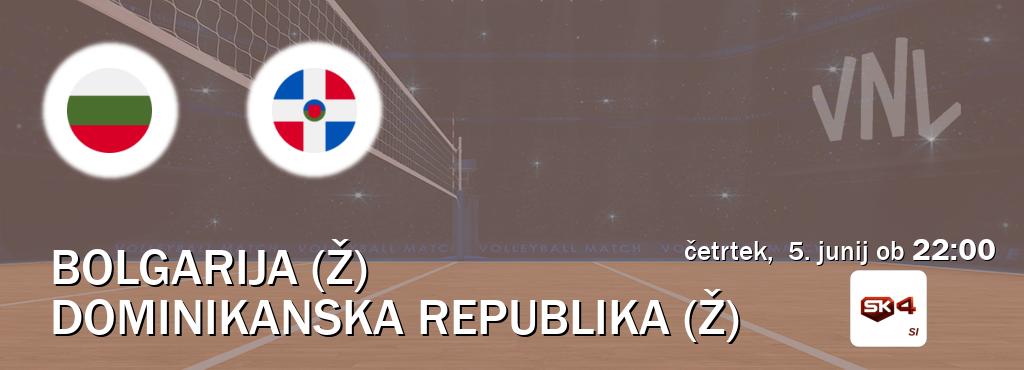 Bolgarija (Ž) in Dominikanska republika (Ž) v živo na Sportklub 4. Prenos tekme bo v četrtek,  5. junij ob  22:00