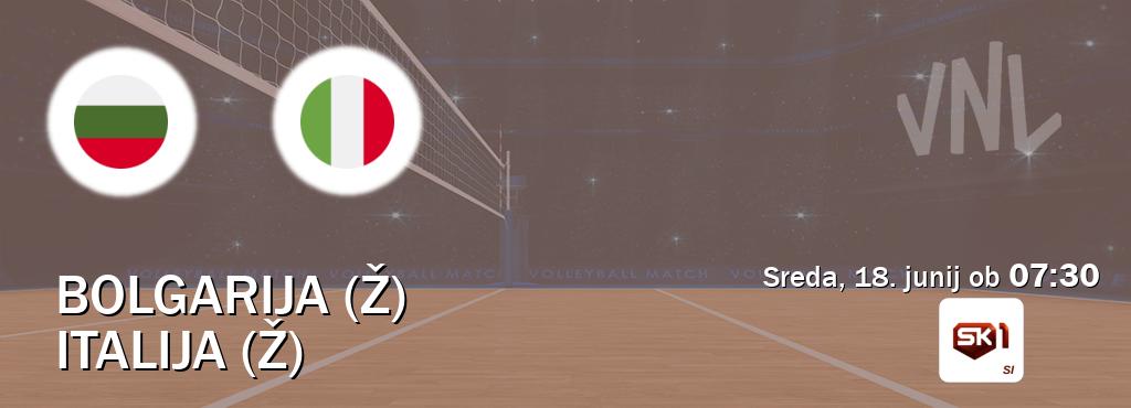 Bolgarija (Ž) in Italija (Ž) v živo na Sportklub 1. Prenos tekme bo v sreda, 18. junij ob  07:30