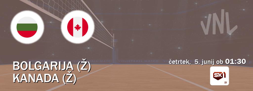 Bolgarija (Ž) in Kanada (Ž) v živo na Sportklub 1. Prenos tekme bo v četrtek,  5. junij ob  01:30
