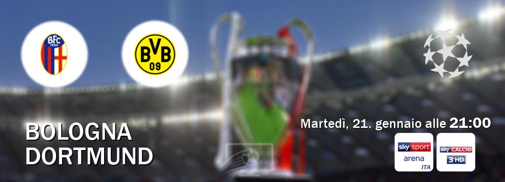 Il match Bologna - Dortmund sarà trasmesso in diretta TV su Sky Sport Arena e Sky Calcio 3 (ore 21:00)