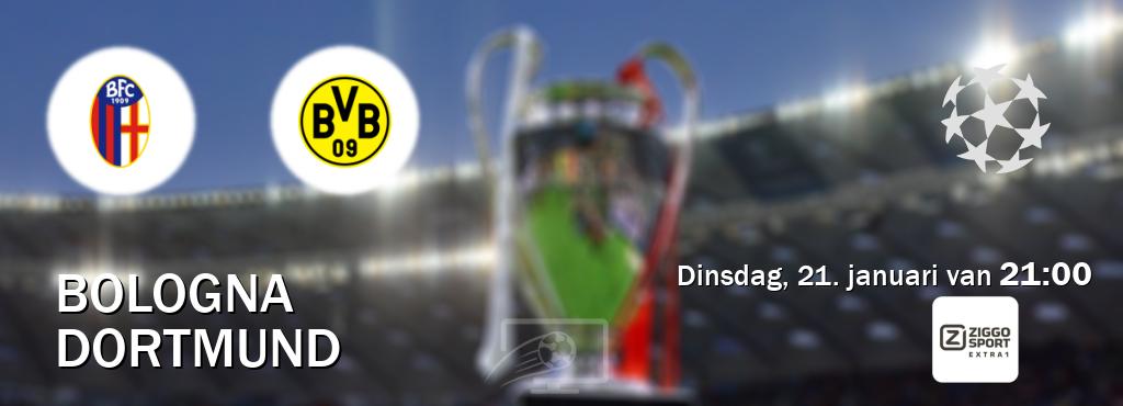 Wedstrijd tussen Bologna en Dortmund live op tv bij Ziggo Sport 5 (dinsdag, 21. januari van  21:00).