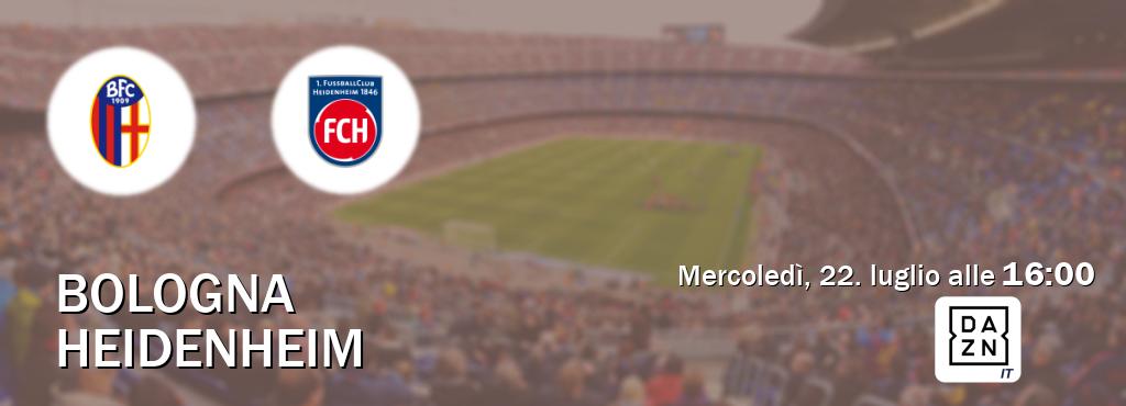 Il match Bologna - Heidenheim sarà trasmesso in diretta TV su DAZN Italia (ore 16:00)