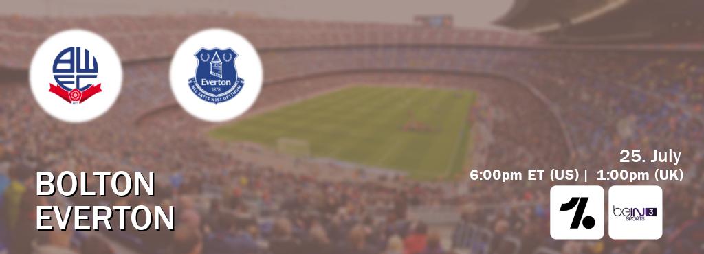 You can watch game live between Bolton and Everton on OneFootball and beIN SPORTS 3(AU).