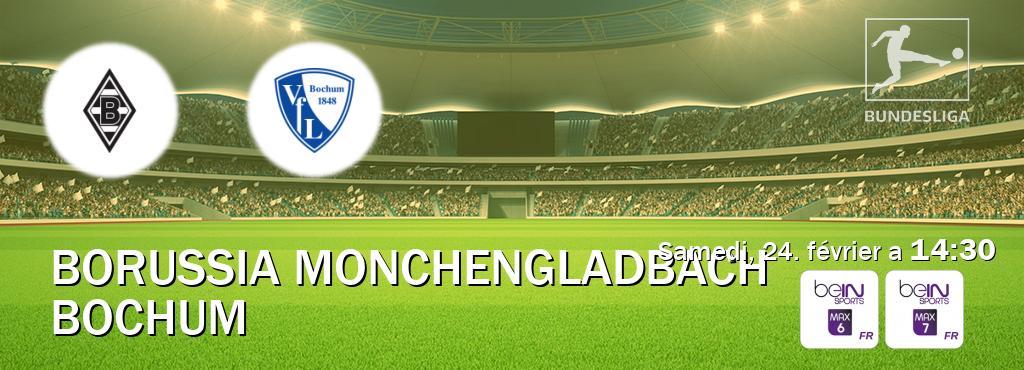Match entre Borussia Monchengladbach et Bochum en direct à la beIN Sports 6 Max et beIN Sports 7 Max (samedi, 24. février a  14:30).