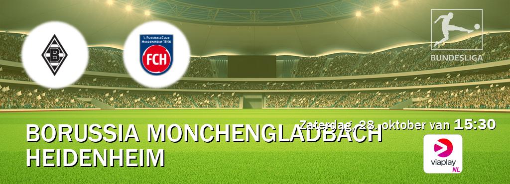 Wedstrijd tussen Borussia Monchengladbach en Heidenheim live op tv bij Viaplay Nederland (zaterdag, 28. oktober van  15:30).