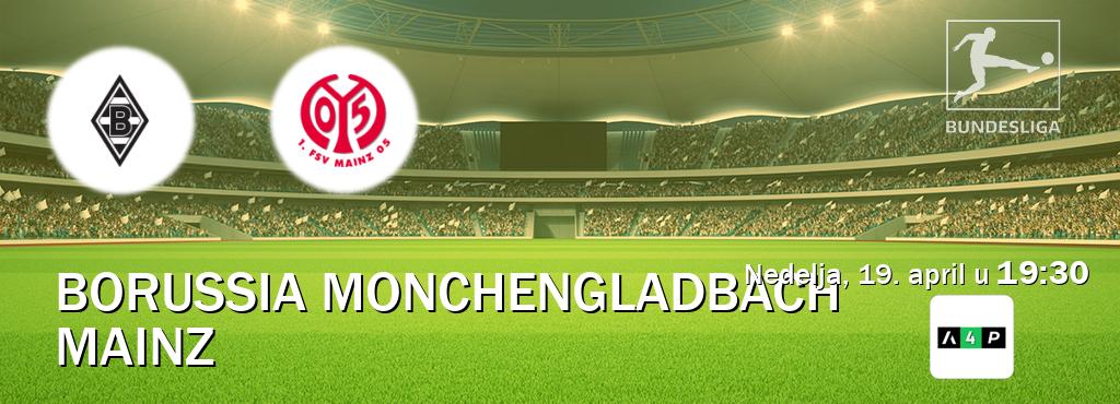 Izravni prijenos utakmice Borussia Monchengladbach i Mainz pratite uživo na Arena Premium 4 (nedelja, 19. april u 19:30). Izravni prijenos utakmice Borussia Monchengladbach i Mainz pratite uživo na Arena Premium 4 (nedelja, 19. april u 19:30).