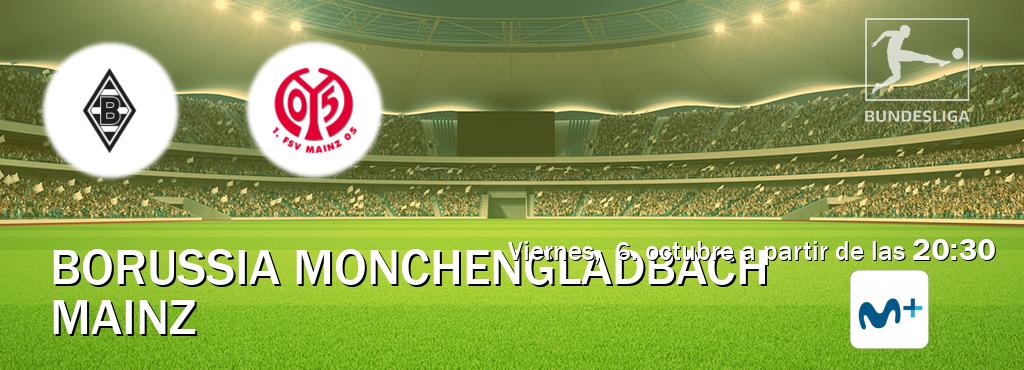 El partido entre Borussia Monchengladbach y Mainz será retransmitido por Moviestar+ (viernes,  6. octubre a partir de las  20:30).