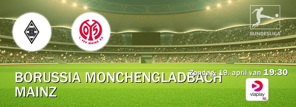 Wedstrijd tussen Borussia Monchengladbach en Mainz live op tv bij Viaplay Nederland (zondag, 19. april van  19:30).