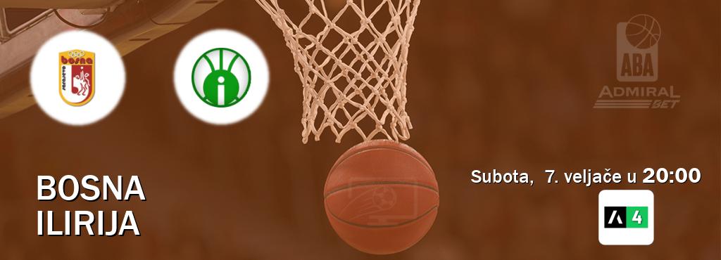 Izravni prijenos utakmice Bosna i Ilirija pratite uživo na Arena Sport 4 (subota,  7. veljače u  20:00).